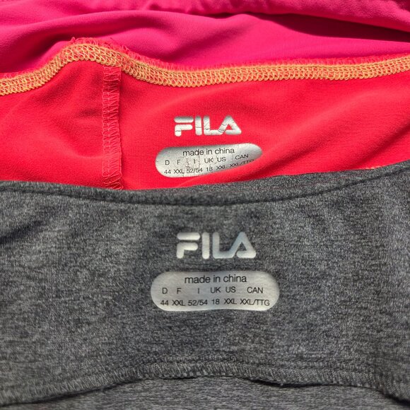 Fila XXL Bright Pink Heathered Gray Sleeveless Top Tennis Skort Summer Set - Picture 12 of 14